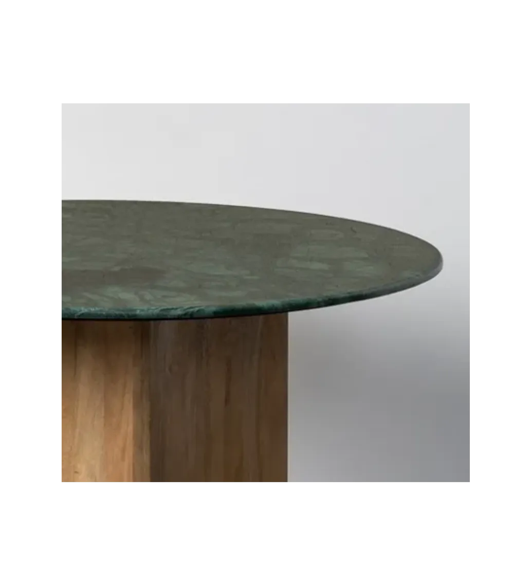 Zona-Design Stół AUXY 115 cm drewno mango marmur