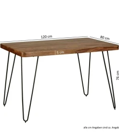 WOHNLING, GERMANY Stół BAGLI 120 cm drewno sheesham