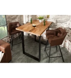 Invicta Interior Stół barowy Iron Craft 120 cm drewno Mango