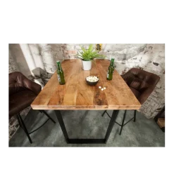 Invicta Interior Stół barowy Iron Craft 120 cm drewno Mango