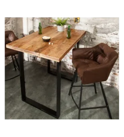 Invicta Interior Stół barowy Iron Craft 120 cm drewno Mango