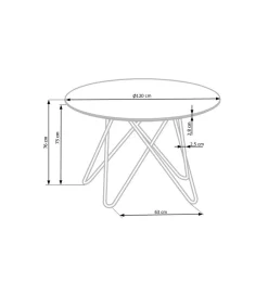 Halmar Stół Bonello 120 cm w optyce szarego marmuru