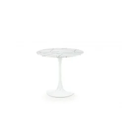 Halmar Stół DENVER 80 cm w optyce białego marmuru