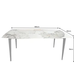 Invicta Interior Stół DYLAN 180 cm ceramika w optyce marmuru