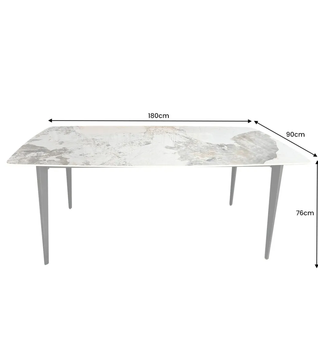 Invicta Interior Stół DYLAN 180 cm ceramika w optyce marmuru