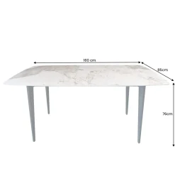 Invicta Interior Stół DYLAN 160 cm ceramika w optyce marmuru
