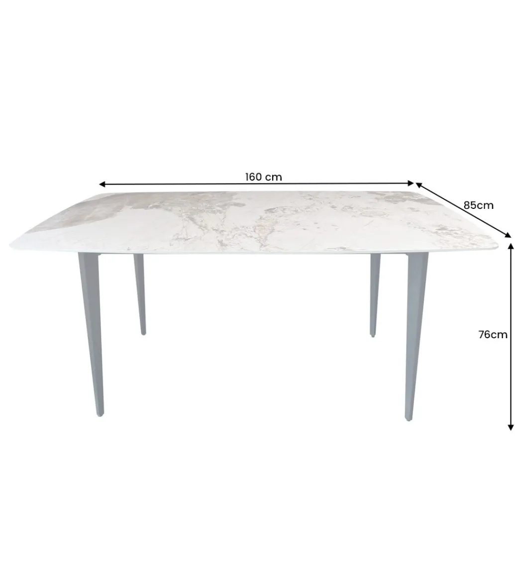 Invicta Interior Stół DYLAN 160 cm ceramika w optyce marmuru