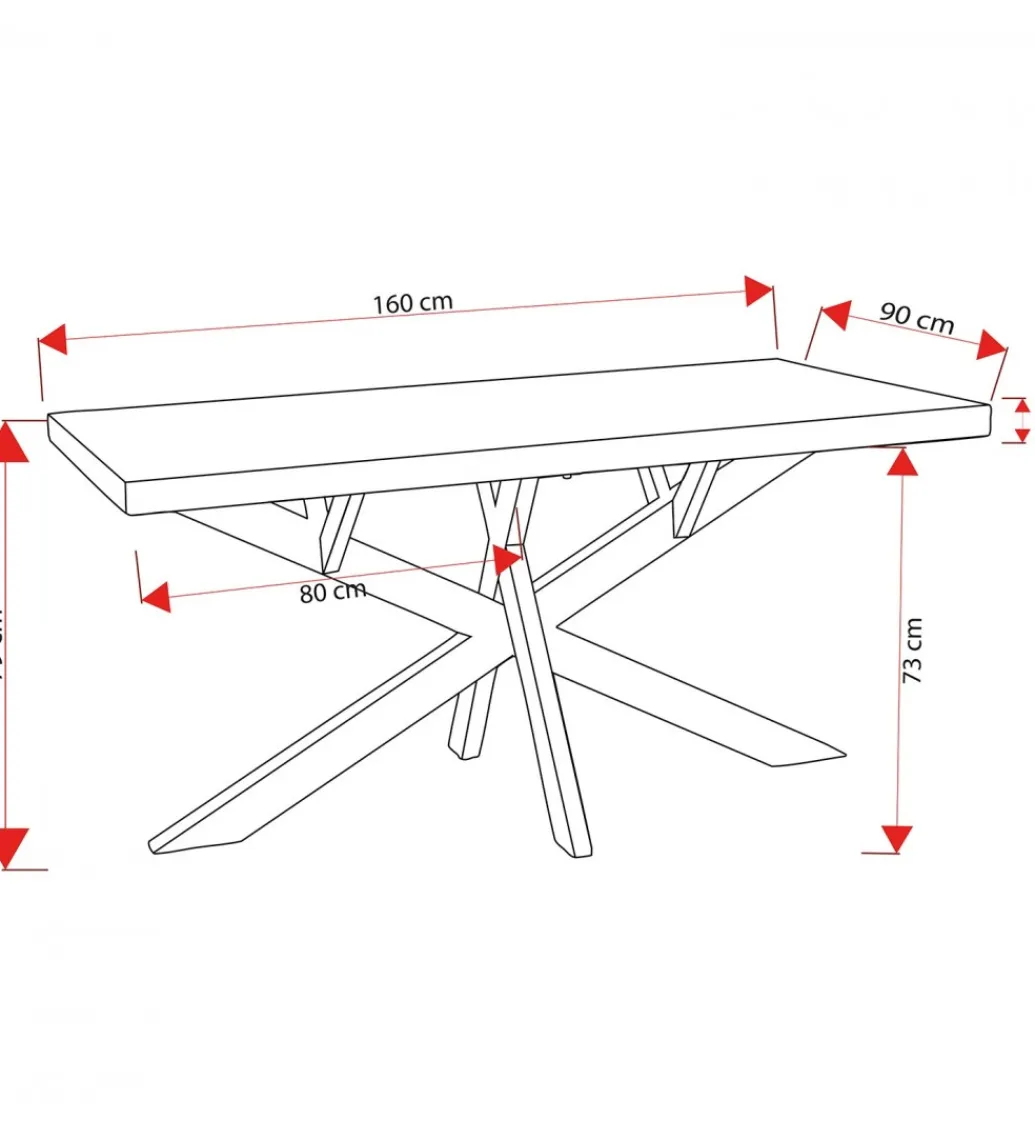 Exclusivas Stół EDAK 160 cm drewno akacja