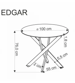 Halmar Stół EDGAR 100 cm naturalny