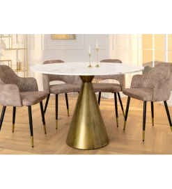 Invicta Interior Stół ELEGANCIA 100 cm biały marmuru