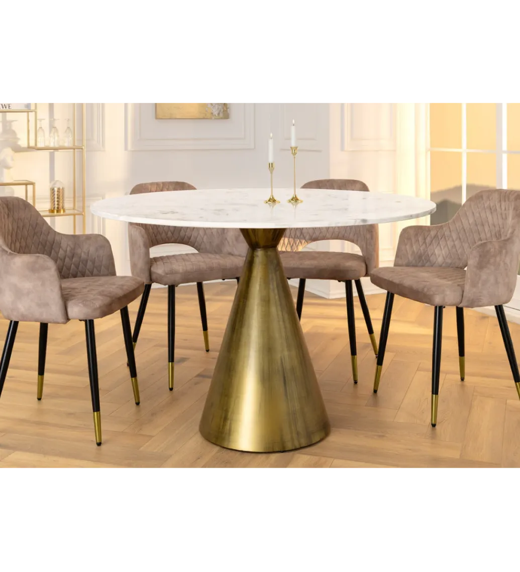 Invicta Interior Stół ELEGANCIA 100 cm biały marmuru
