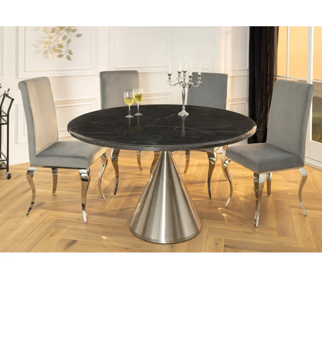Invicta Interior Stół ELEGANCIA 130 cm w optyce czarnego marmuru