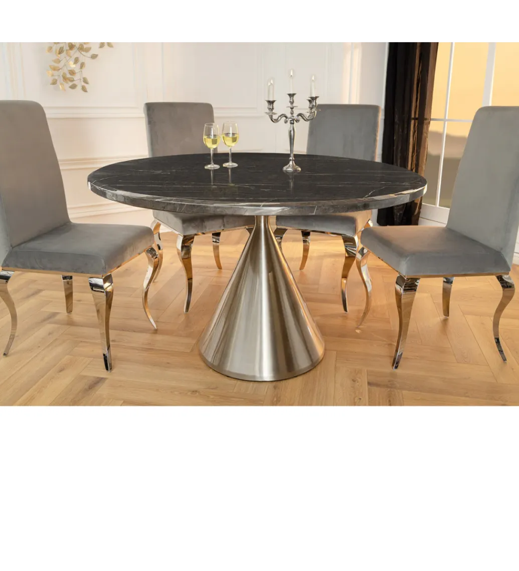 Invicta Interior Stół ELEGANCIA 130 cm w optyce czarnego marmuru