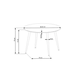 Halmar Stół EMBOS 120 cm czarny