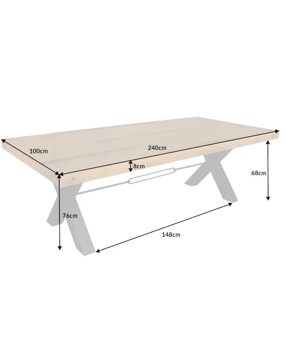 Invicta Interior Stół FACTORY 240 cm drewno sosna