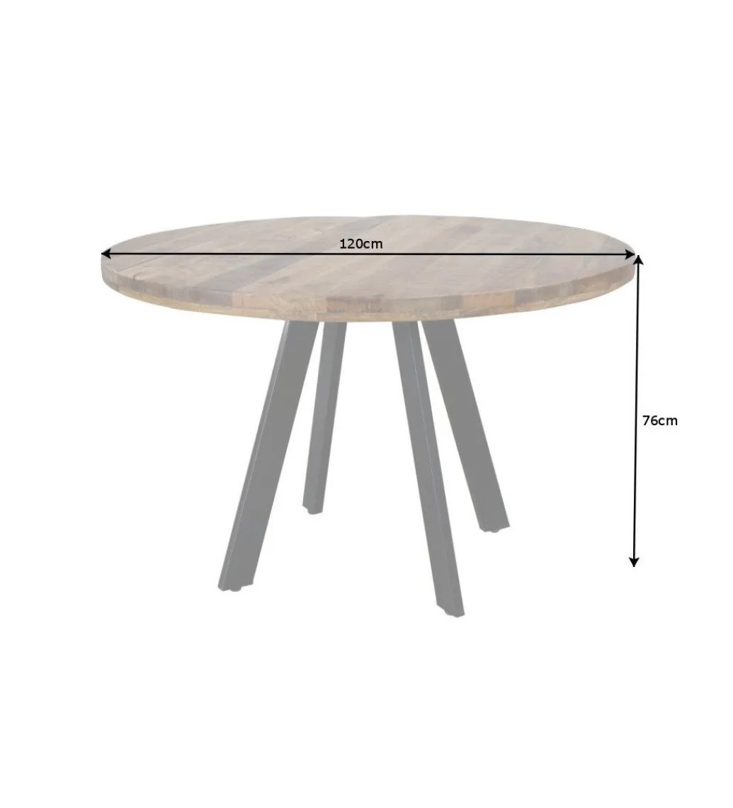 Invicta Interior Stół Factory Iron Craft 120 cm drewno Mango