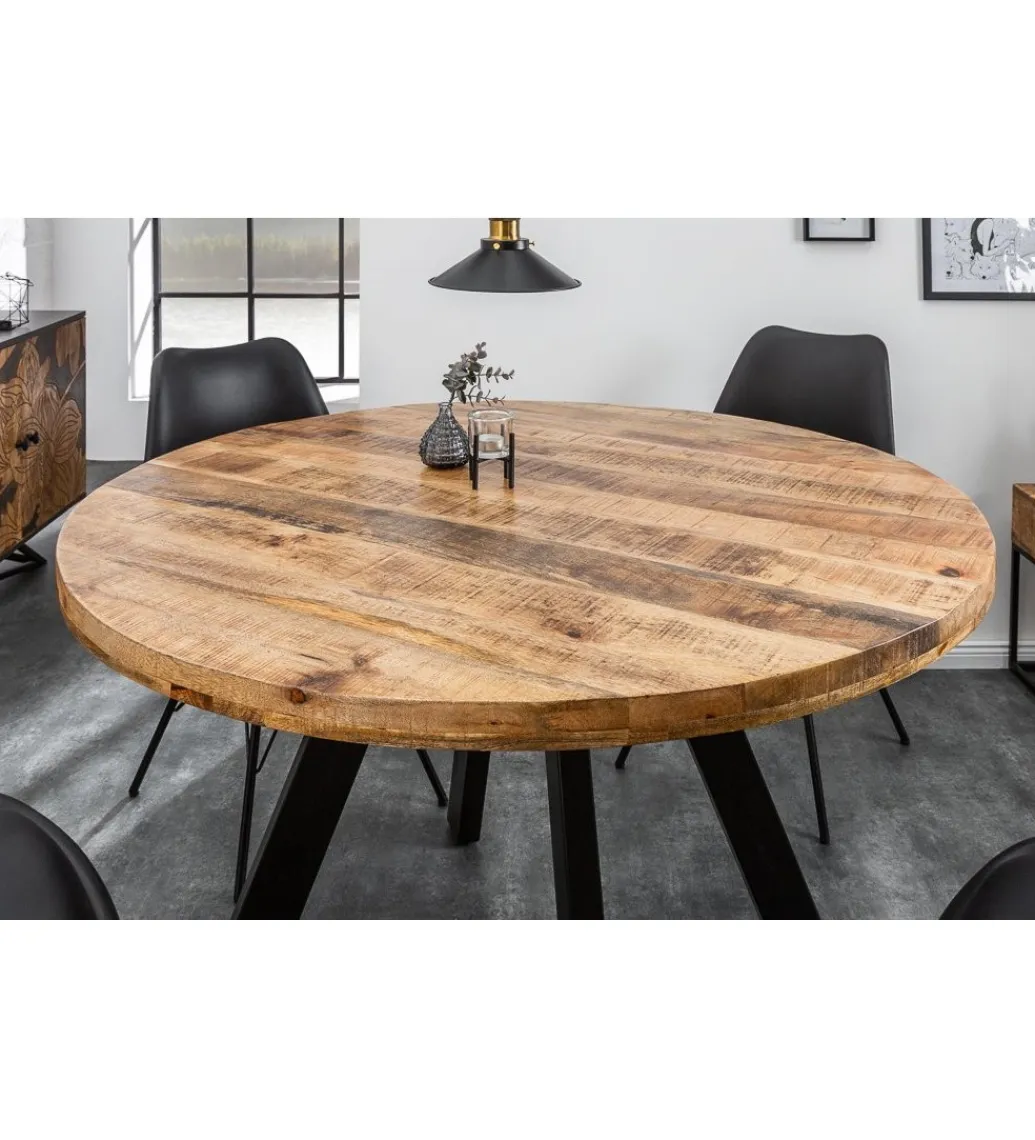 Invicta Interior Stół Factory Iron Craft 120 cm drewno Mango