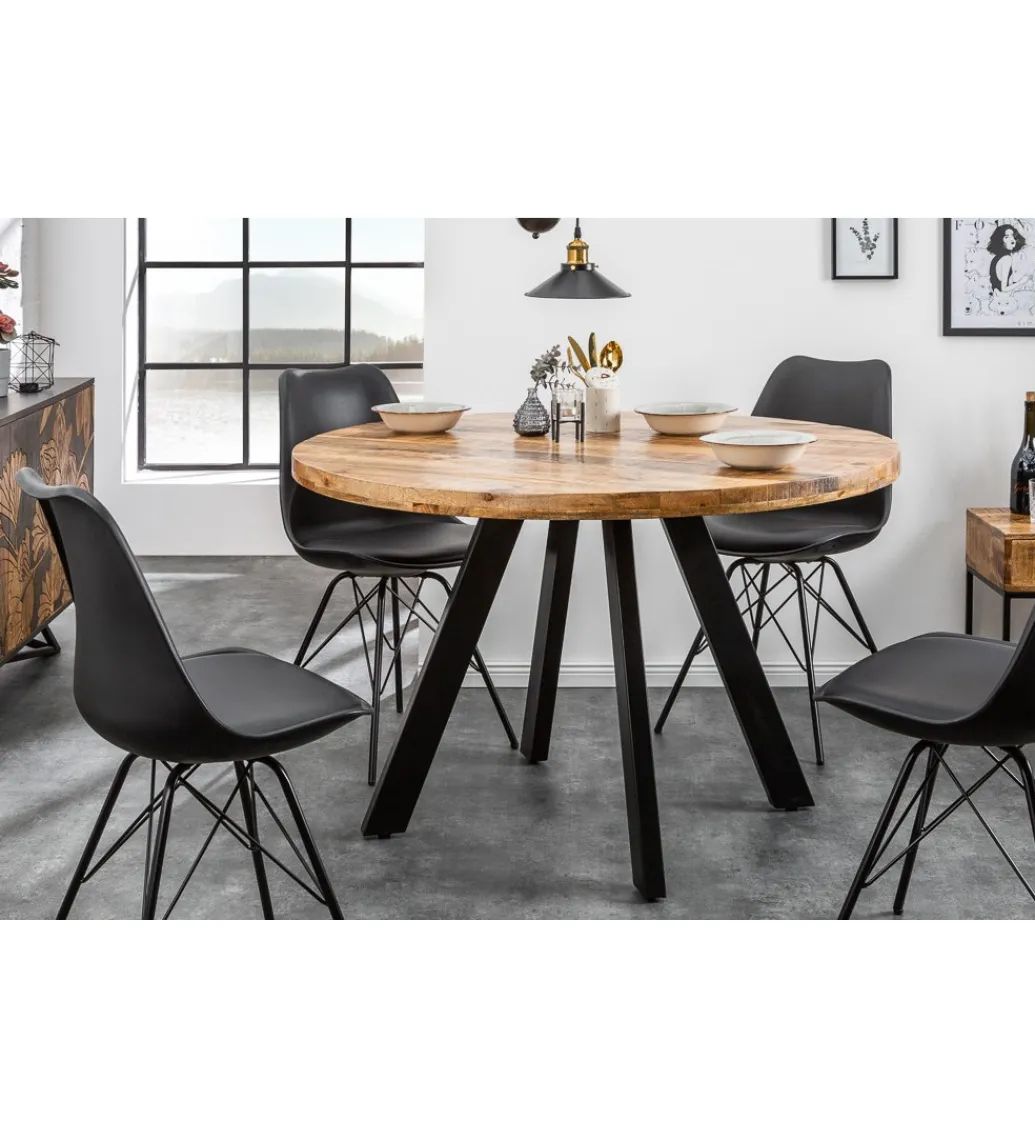 Invicta Interior Stół Factory Iron Craft 120 cm drewno Mango