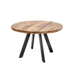 Invicta Interior Stół Factory Iron Craft 120 cm drewno Mango