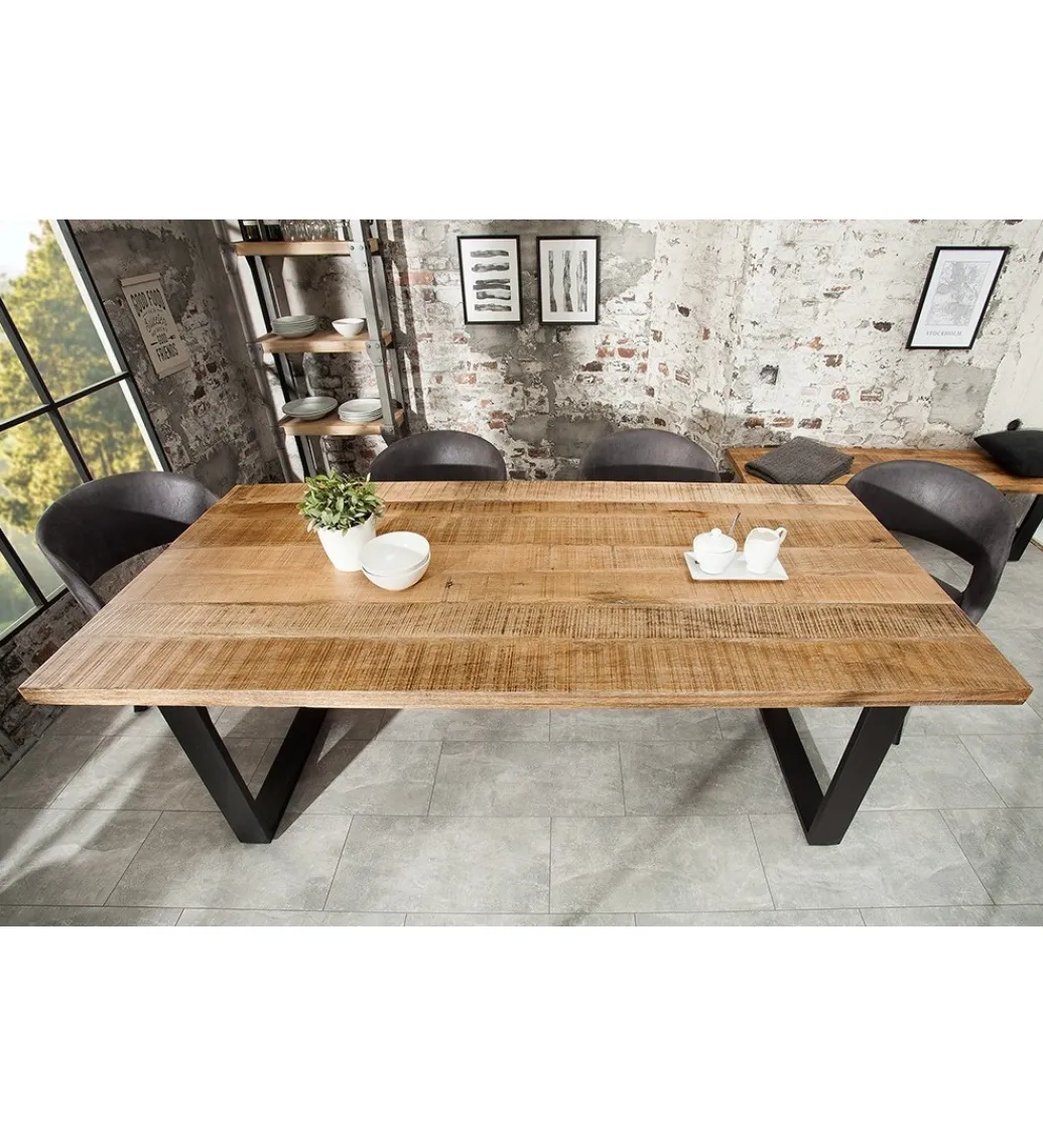 Invicta Interior Stół Factory Iron Craft 200 cm drewno Mango