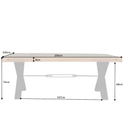 Invicta Interior Stół FACTORY Thor 200 cm drewno sosna brąz