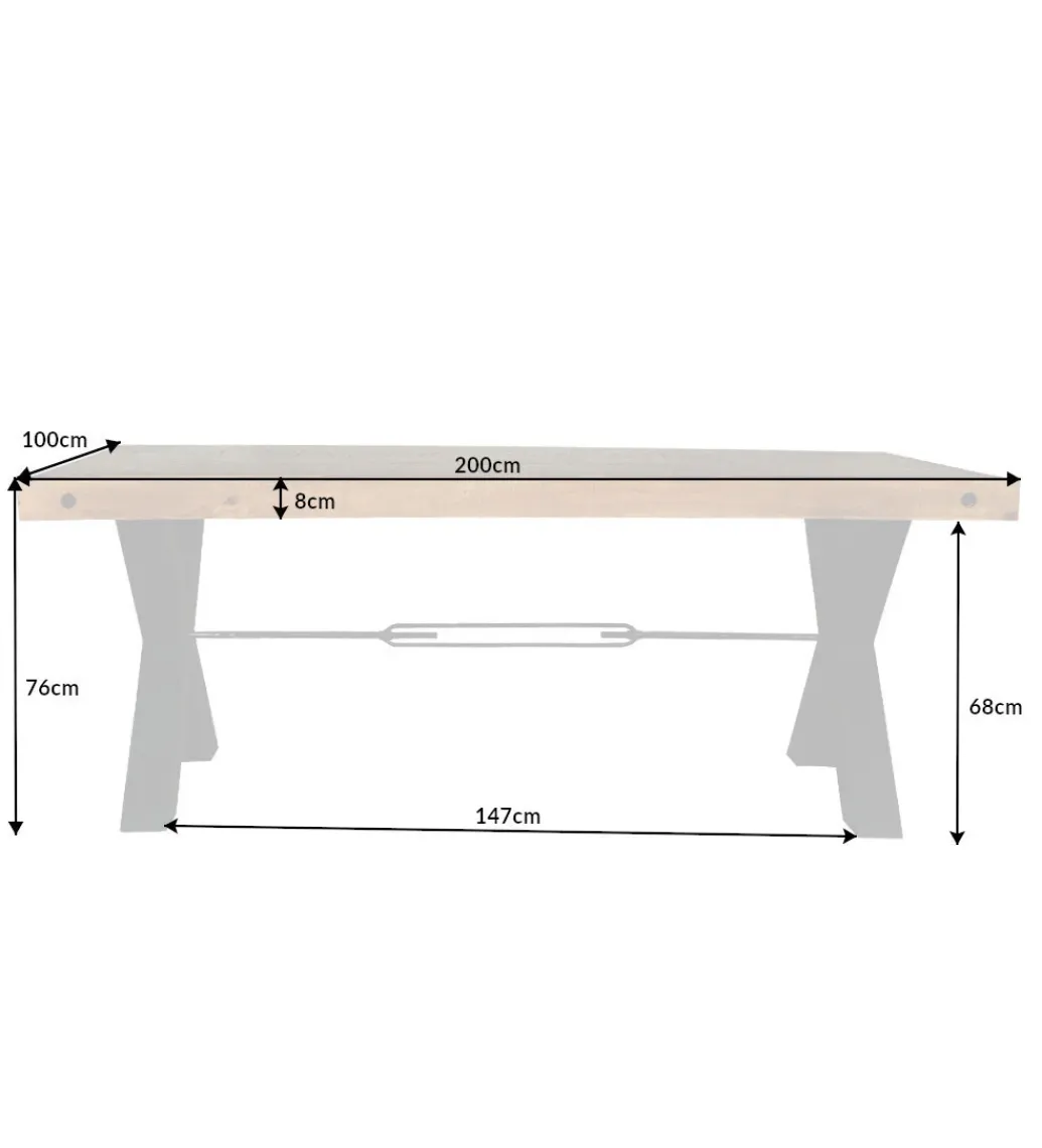 Invicta Interior Stół FACTORY Thor 200 cm drewno sosna brąz