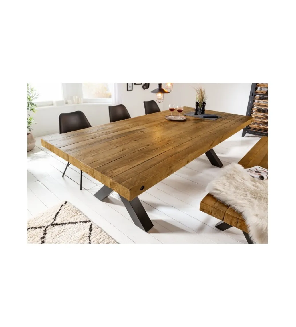 Invicta Interior Stół FACTORY Thor 200 cm drewno sosna brąz