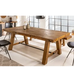 Invicta Interior Stół FINES Finca 165 Cm drewno sosna brąz