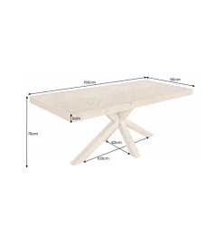 Invicta Interior Stół FINES Mozaika 160 cm drewno sosna
