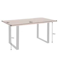 Invicta Interior Stół FOKKER ARKTYKA ART Mammut 180 Cm drewno Dzika Akacja