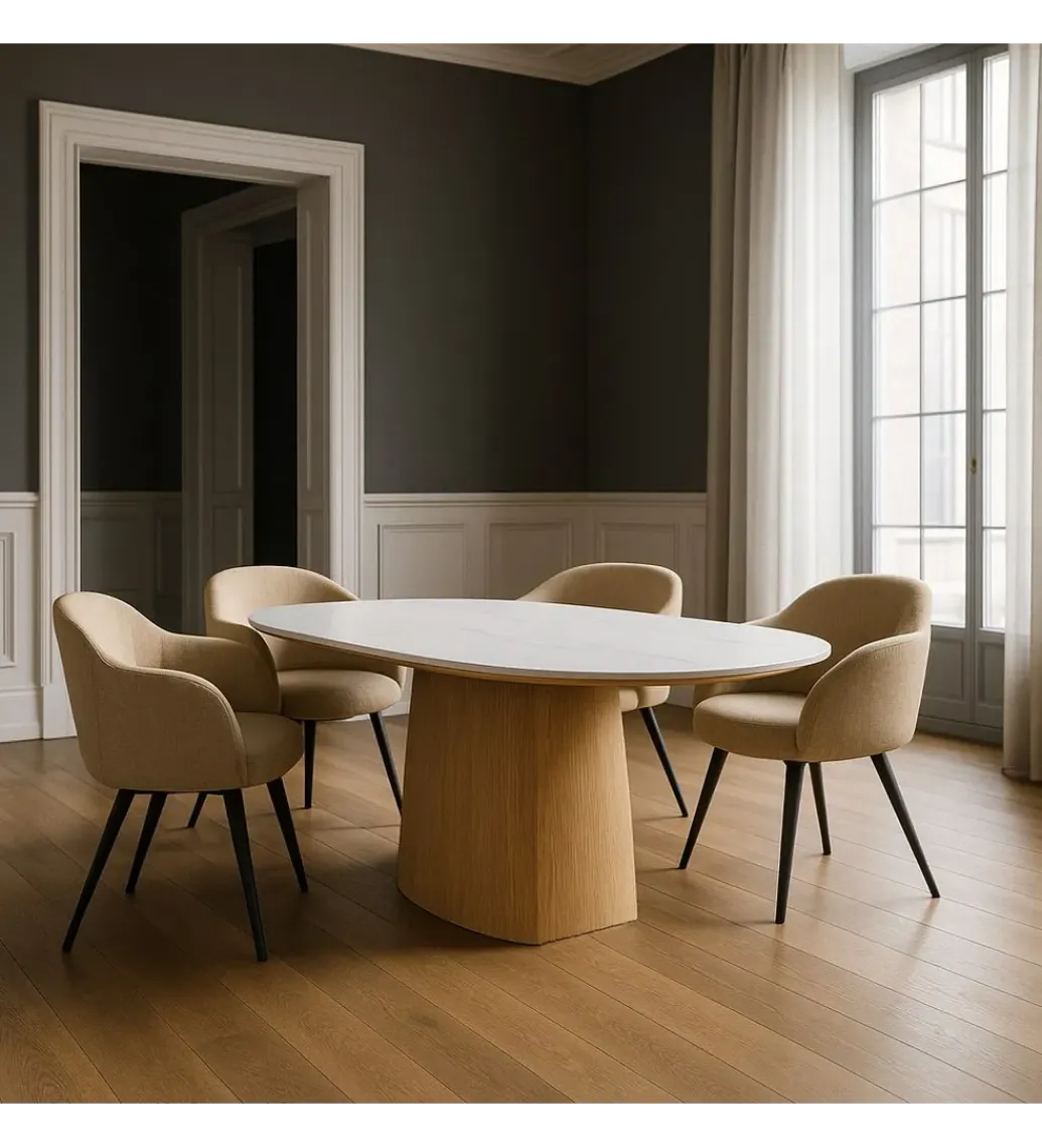 Zona-Design Stół FORYK 180 cm naturalny blat ceramika