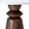 Zona-Design Stół GEHART 120 cm brązowy marmur drewno mango