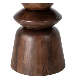 Zona-Design Stół GEHART 120 cm brązowy marmur drewno mango