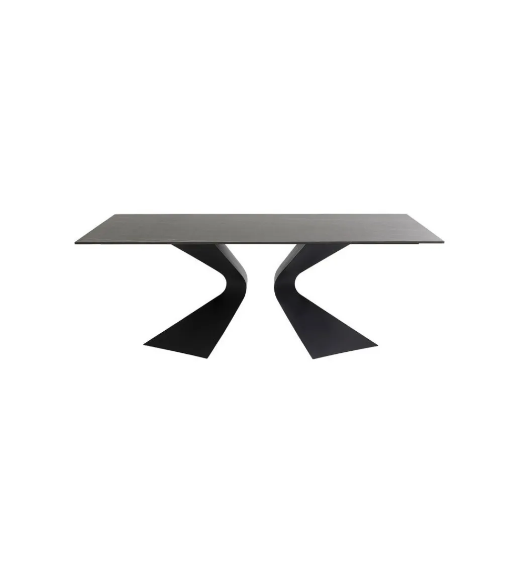 KDesign Stół GLOYRIA 200 cm ceramika w optyce czarnego marmuru