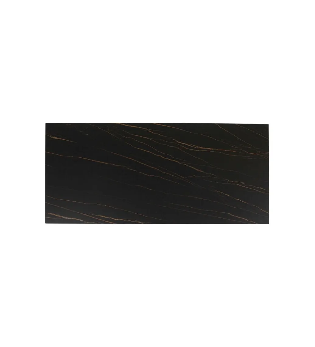 KDesign Stół GLOYRIA 200 cm ceramika w optyce czarnego marmuru