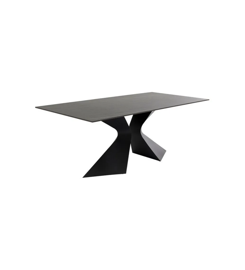 KDesign Stół GLOYRIA 200 cm ceramika w optyce czarnego marmuru