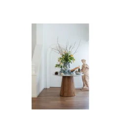 KARE Stół GRACE 115 cm drewno mango marmur