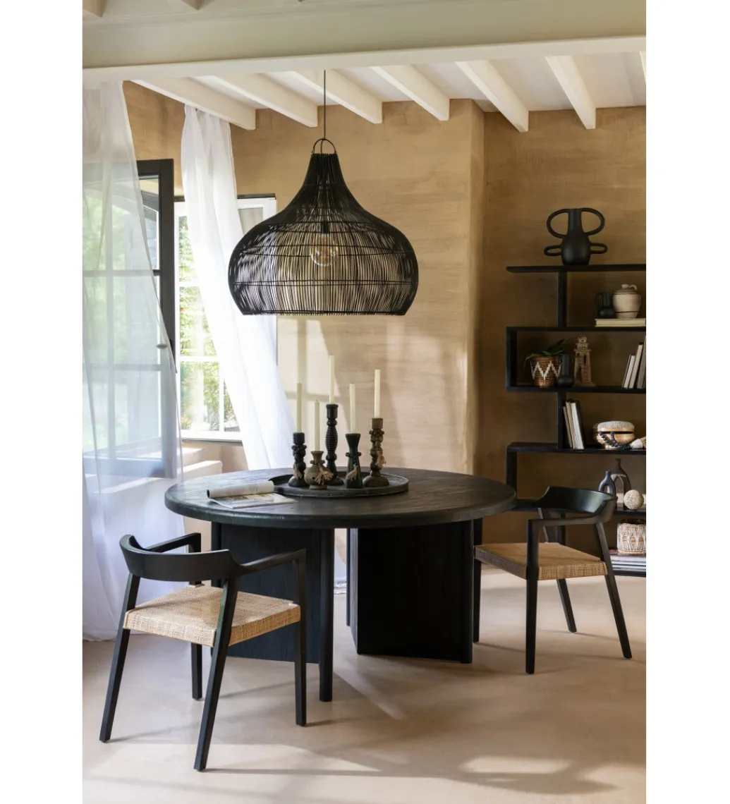 J-Line Stół HERAS 150 cm drewno teak czarny