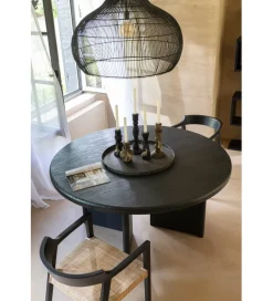 J-Line Stół HERAS 150 cm drewno teak czarny