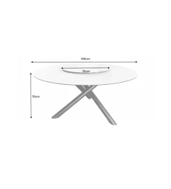 Invicta Interior Stół IDAHO 150 cm ceramika w optyce białego marmuru