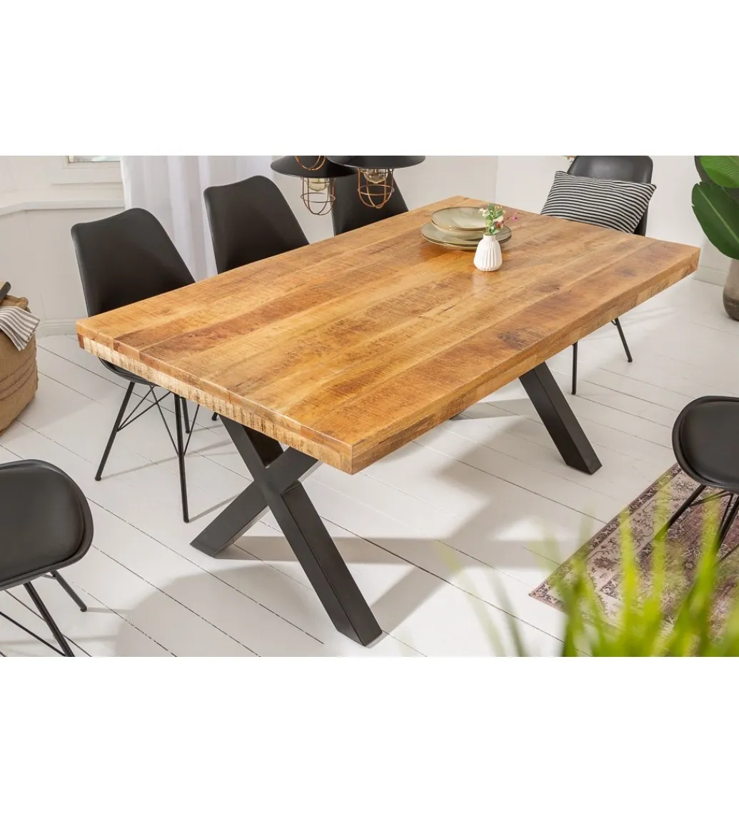 Invicta Interior Stół Iron Craft X 160 cm drewno Mango