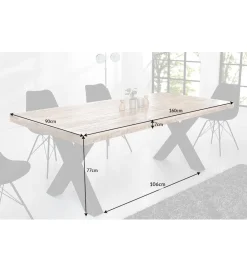 Invicta Interior Stół Iron Craft X 160 cm drewno Mango