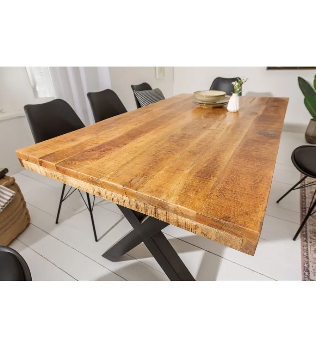 Invicta Interior Stół Iron Craft X 160 cm drewno Mango