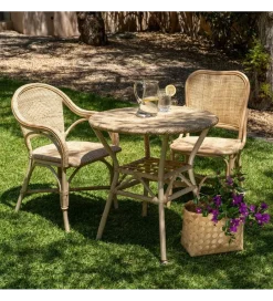 Zona-Design Stół KAPE 75 cm ratan naturalny