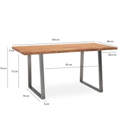 WOHNLING, GERMANY Stół KORNEL 160 cm drewno akacja