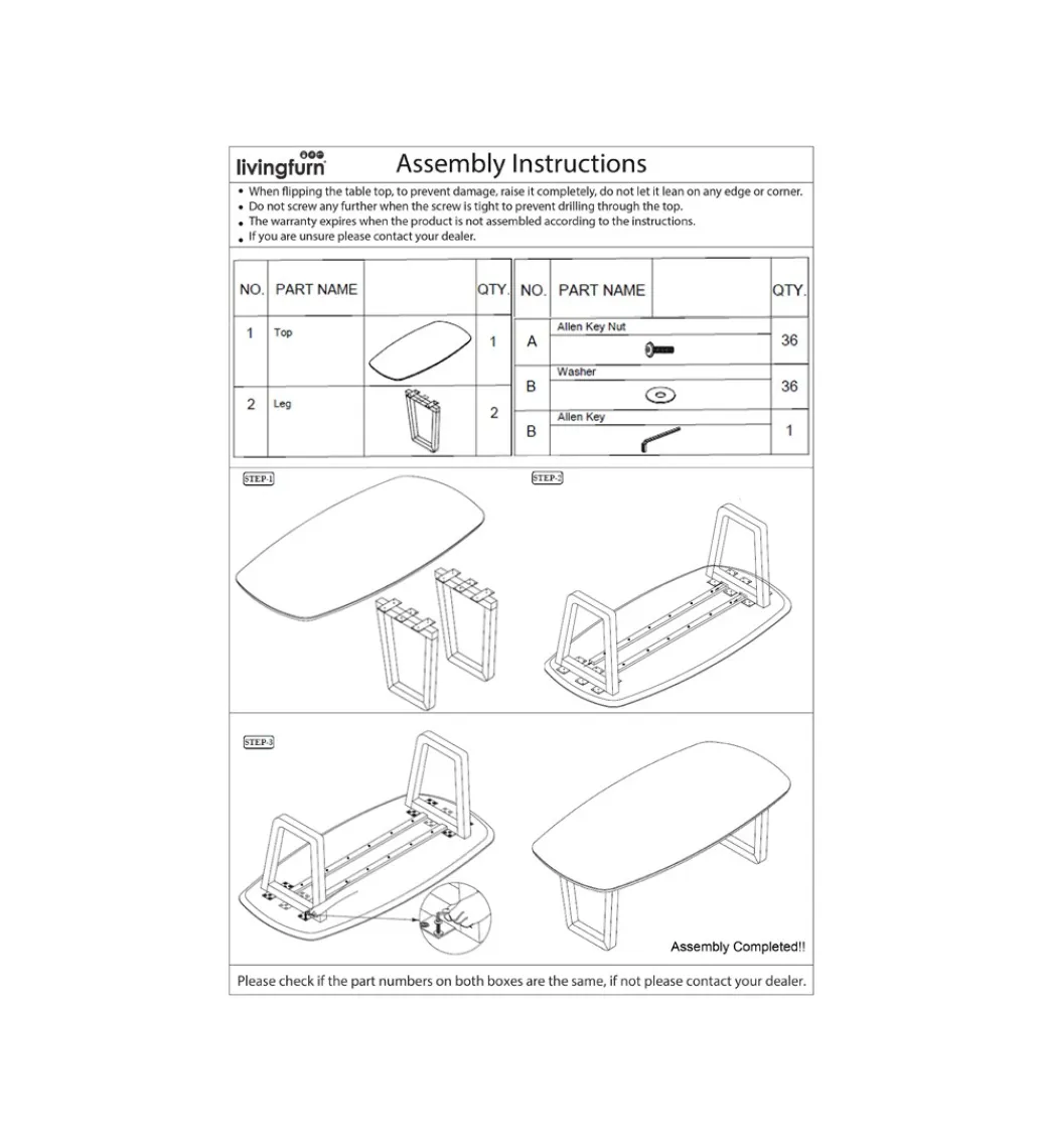LF-Design Stół KORTE 270 cm drewno mango brązowe