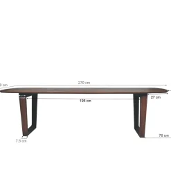 LF-Design Stół KORTE 270 cm drewno mango brązowe
