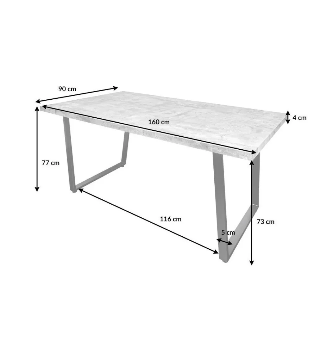 Invicta Interior Stół Loft 160 cm w optyce betonu
