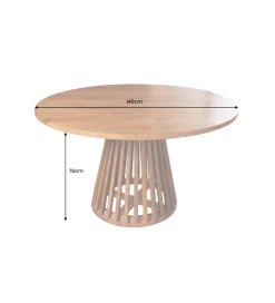 Invicta Interior Stół MAISON JADE 140 cm okrągły drewno akacja