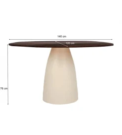 LF-Design Stół MARONI 140 cm drewno mango brąz